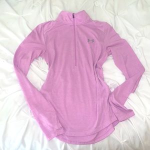 Pink purple Under Armour fitted 3/4 define zip jacket